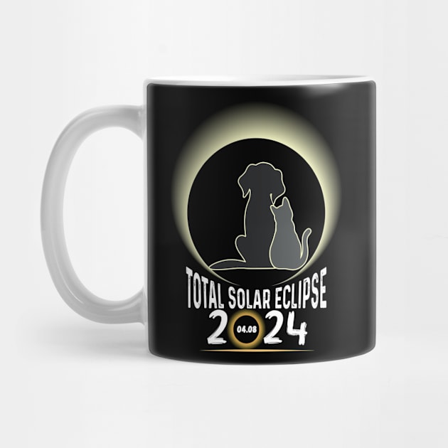 Solar Eclipse 2024 Shirt Total Eclipse April 8th 2024 Dog and cat by Peter smith